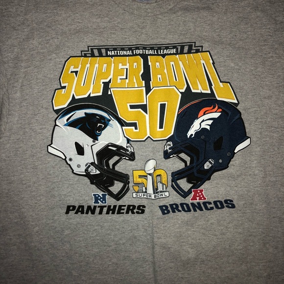 Panthers vs Broncos super bowl 50 shirt sz XL - Picture 1 of 2